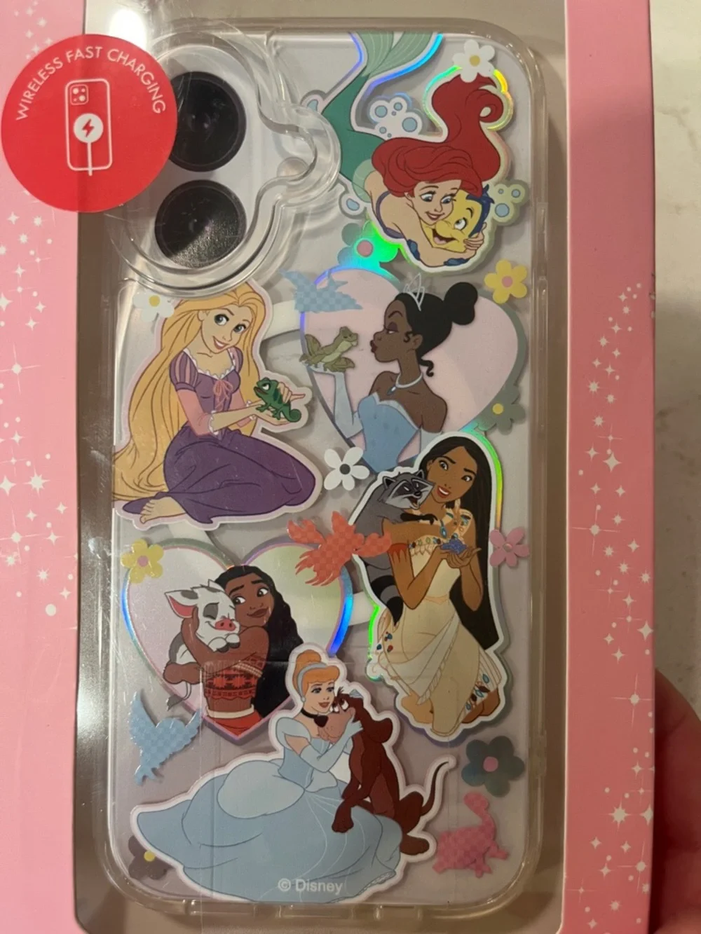 Disney Princess Clear iPhone 16 Case with Multicolor Princess Artwork